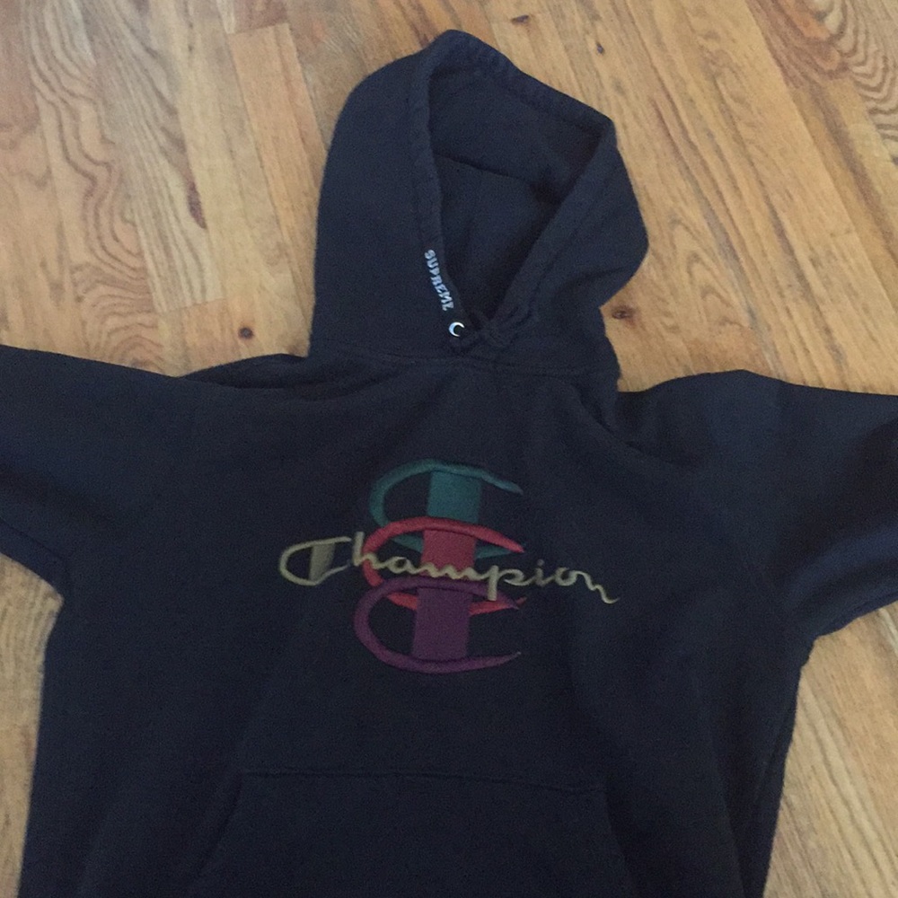 Supreme x Champion hoodie stacked C black size M